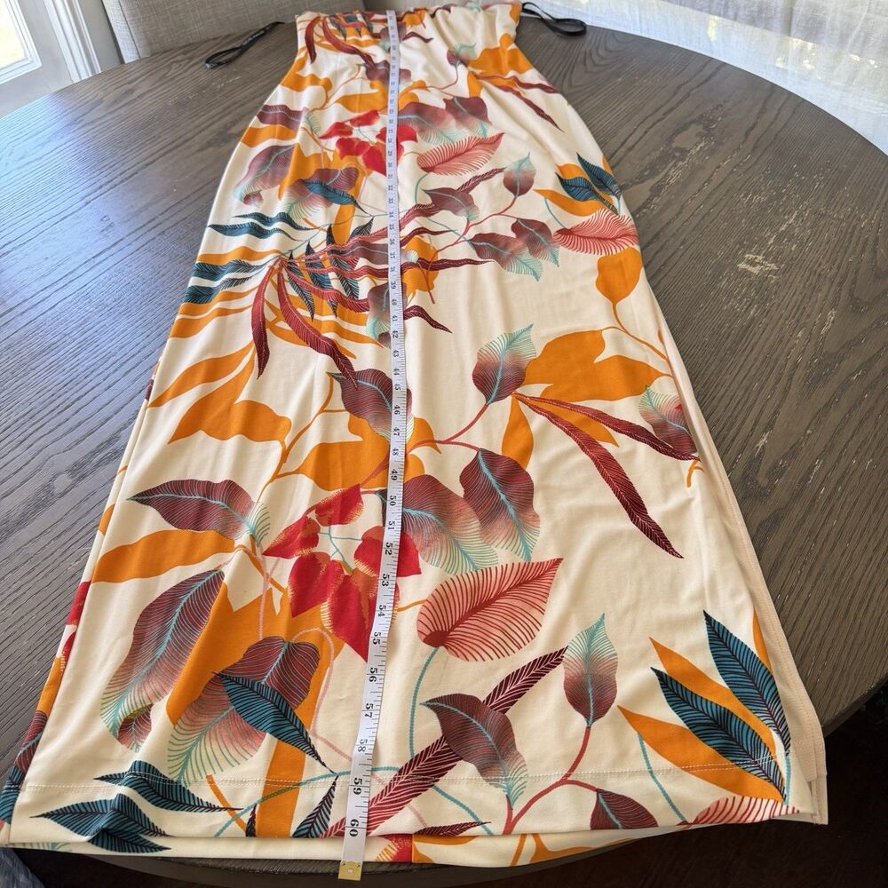 Rachel Rachel Roy Women Beige Floral Maxi Dress High Neck Sleeveless Size M - Picture 9 of 9